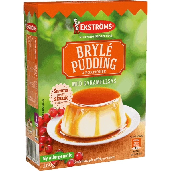 Brylépudding med Karamellsås
